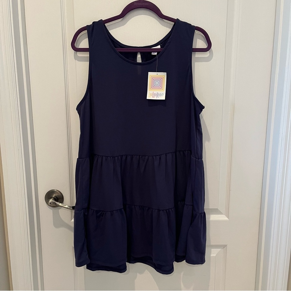 LuLaRoe Deep Blue Sleeveless Dress